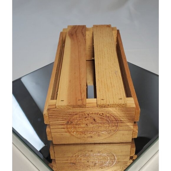 Vintage Sunflower Wooden Crate Storage Holder for Cassette Tapes 10'' - Picture 4 of 5